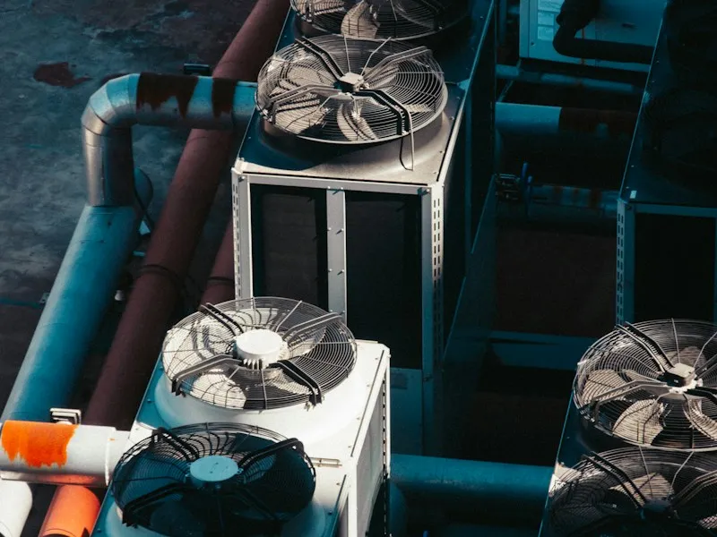 Air conditioning equipment being prepared for service